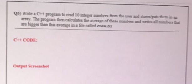 Solved Write a C++ program to read 10 integer numbers from | Chegg.com