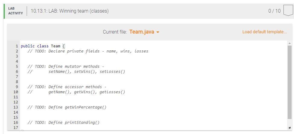 Solved 10.13 LAB: Winning team (classes) Given main(, define | Chegg.com