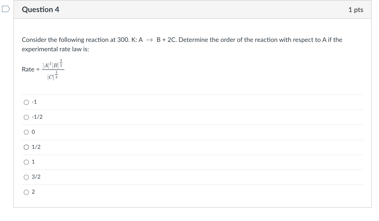 Solved Consider the following reaction at 300.K:A→B+2C. | Chegg.com