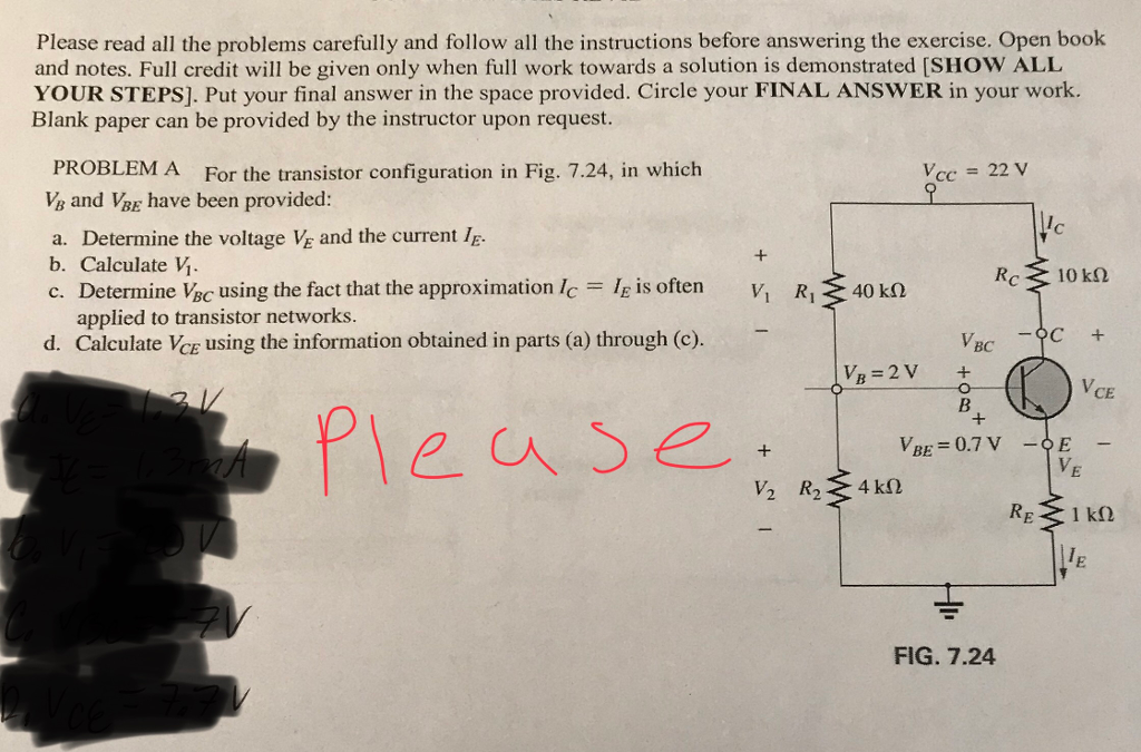Solved Please read all the problems carefully and follow all | Chegg.com