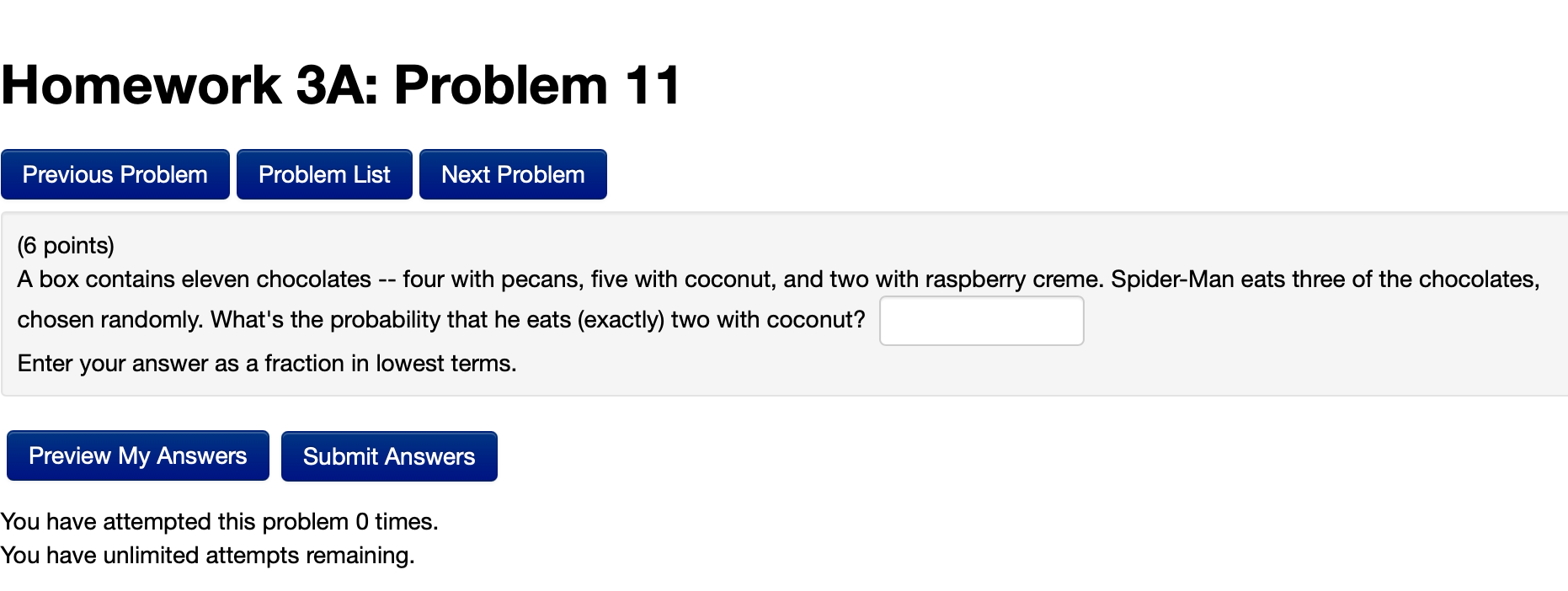 Solved Homework 3A: Problem 11 Previous Problem Problem List | Chegg.com