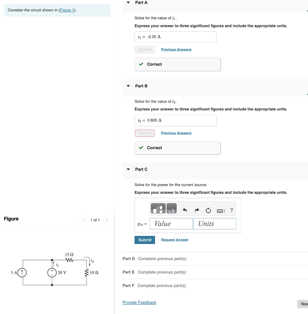 Solved Consider the circuit shown in Solve for the value of | Chegg.com