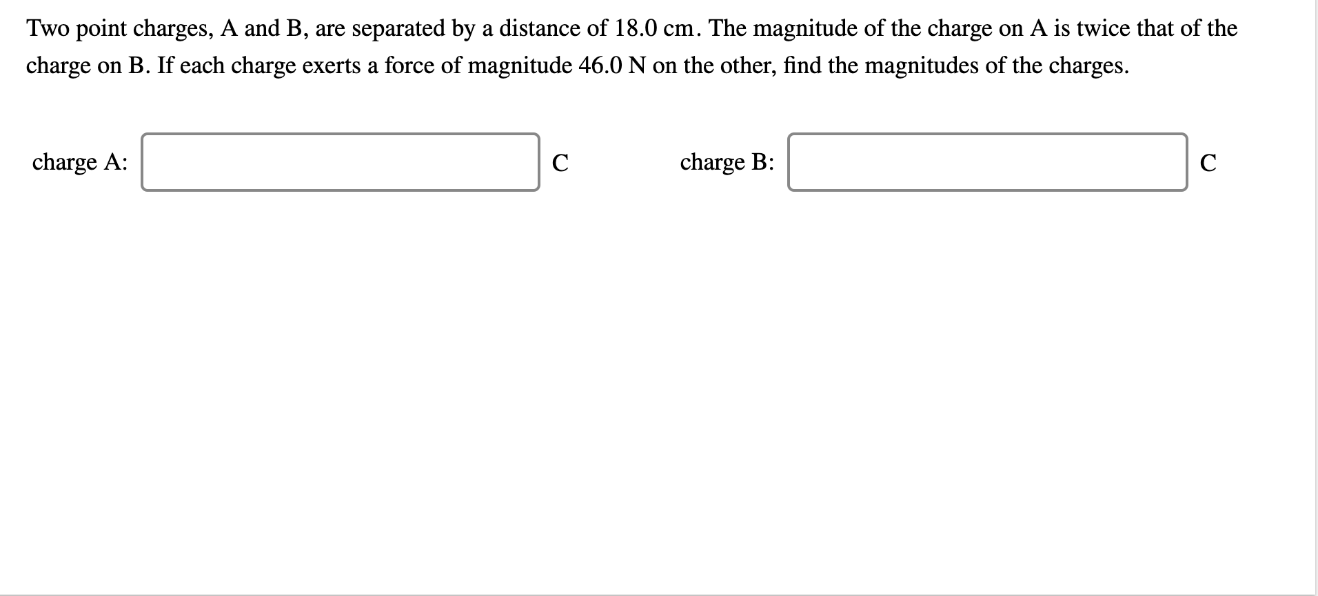 Solved Two Point Charges, A And B, Are Separated By A | Chegg.com