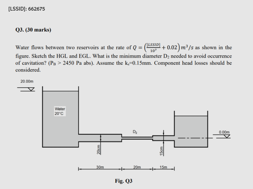 [LSSID]: 662675 Q3. (30 marks) Water flows between | Chegg.com