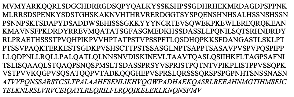 Solved Fasta Sequence Of Wac Protein In Human. What Does The 