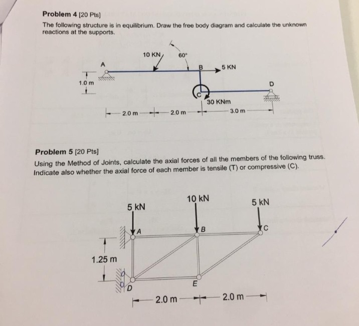 Solved Problem 4 [20 Pts) The following structure is in | Chegg.com