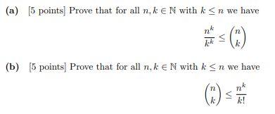 Solved (a) [5 points) Prove that for all n, k e N with k | Chegg.com