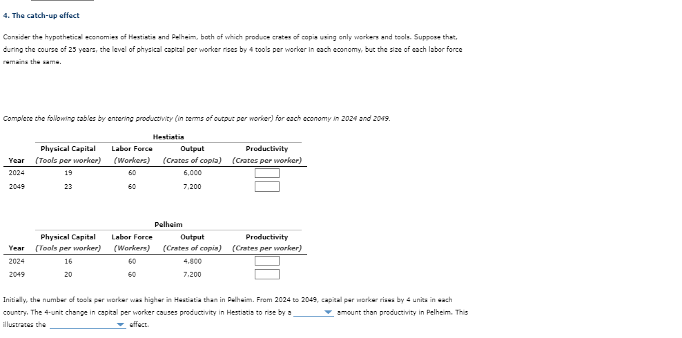 Solved 4. The catch-up effect Consider the hypothetical | Chegg.com