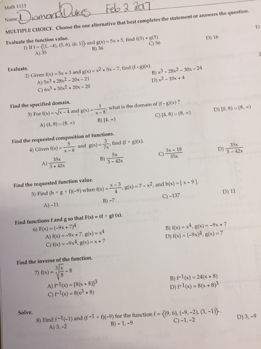 Solved Evaluate the function value. If f = {1, -4), (5, 6), | Chegg.com