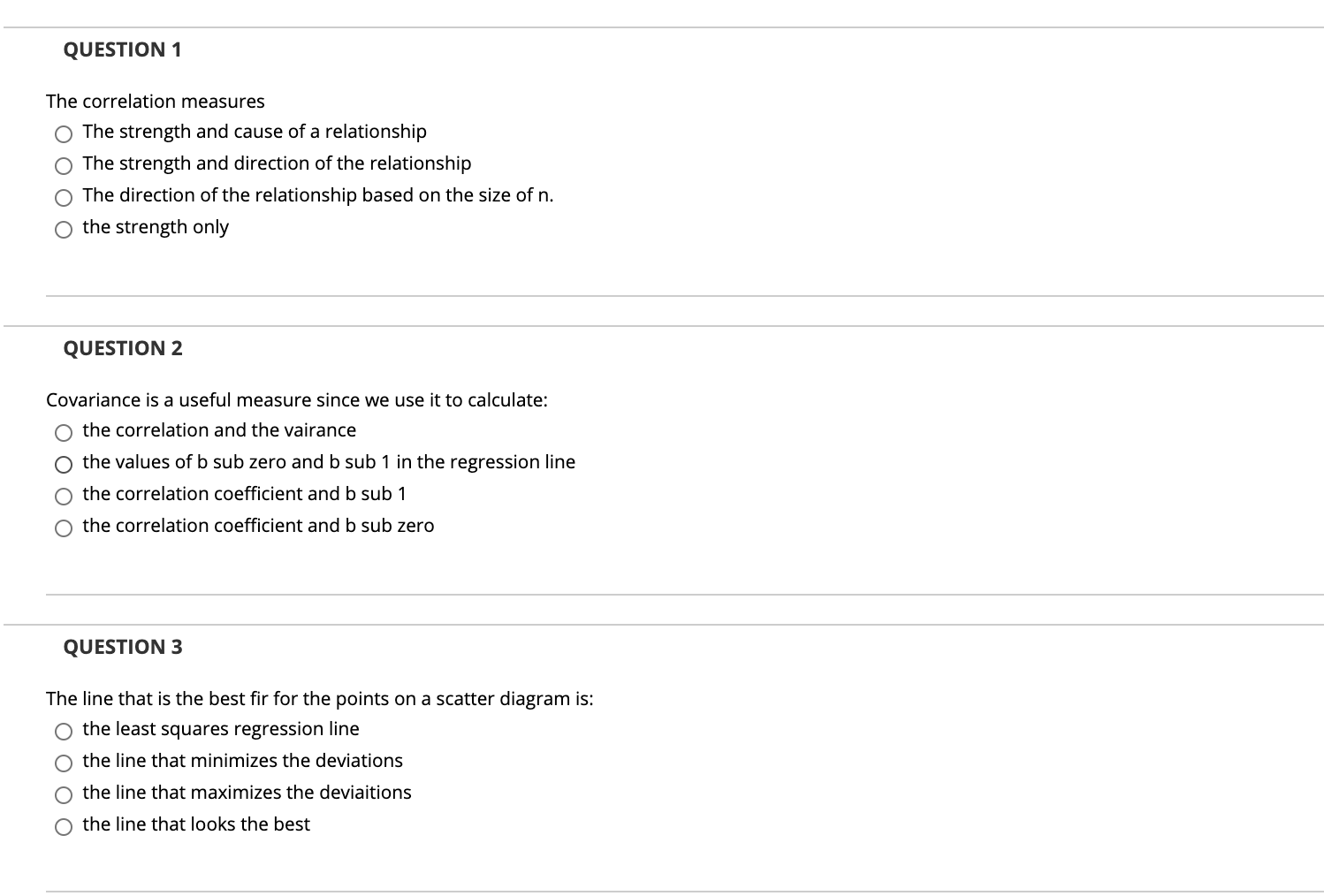 Solved QUESTION 1 The Correlation Measures The Strength And | Chegg.com