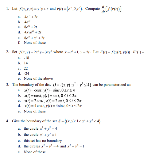 Solved R R 1 Let F X Y Z X Y And R T E 2 1 Chegg Com