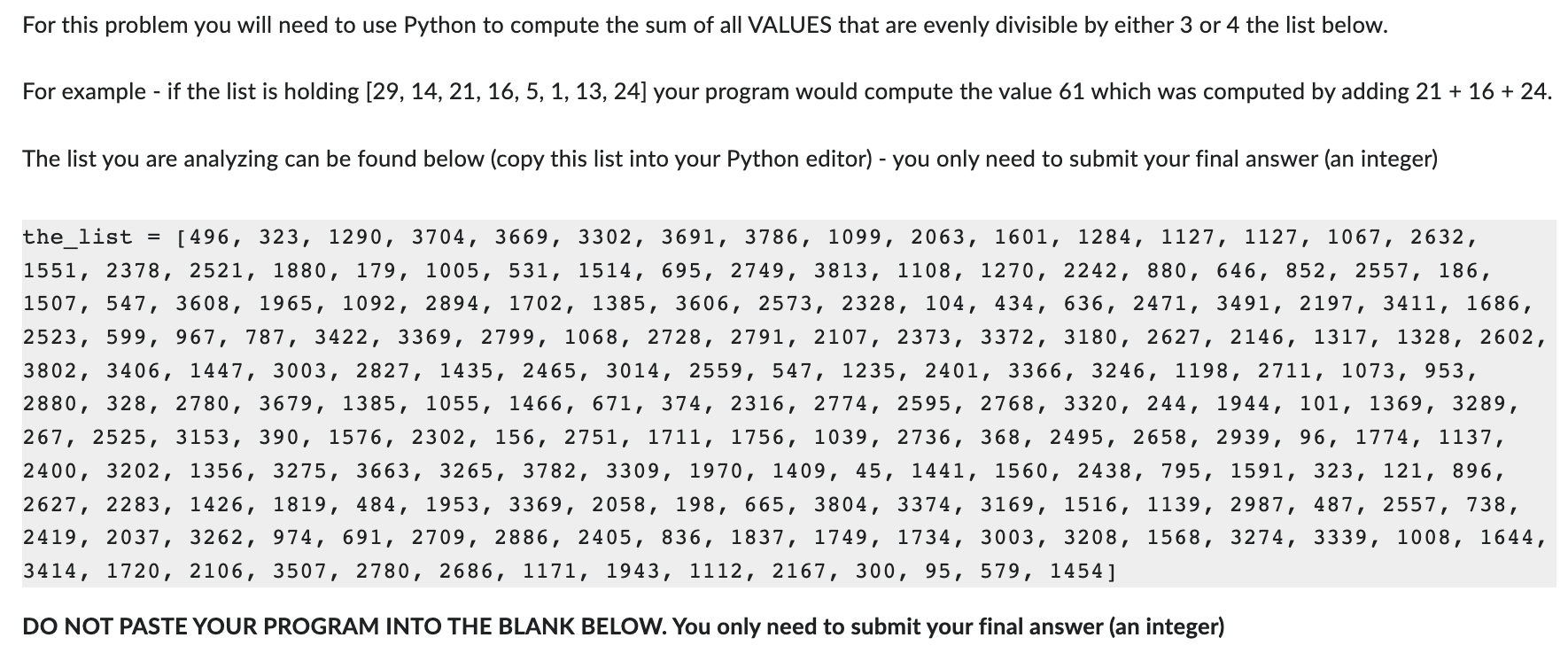 Solved For this problem you will need to use Python to | Chegg.com