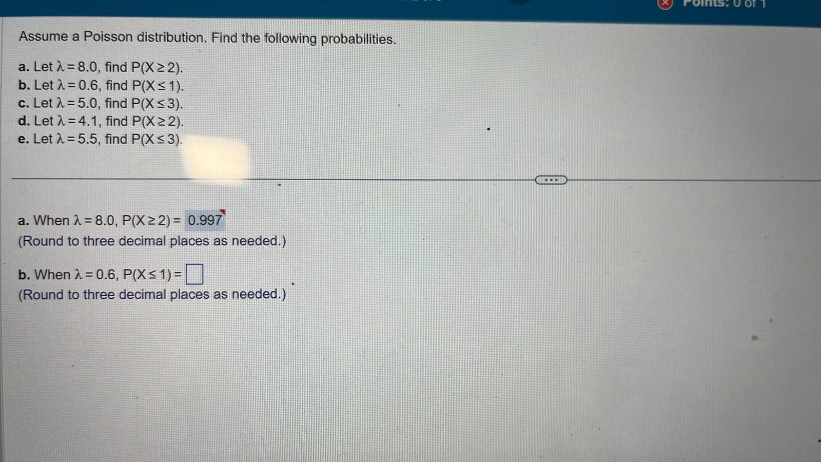 Solved Assume A Poisson Distribution. Find The Following | Chegg.com