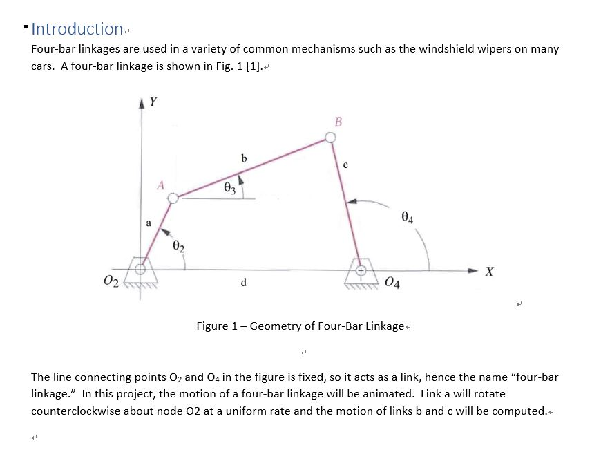 Introduction Fourbar linkages are used in a variety
