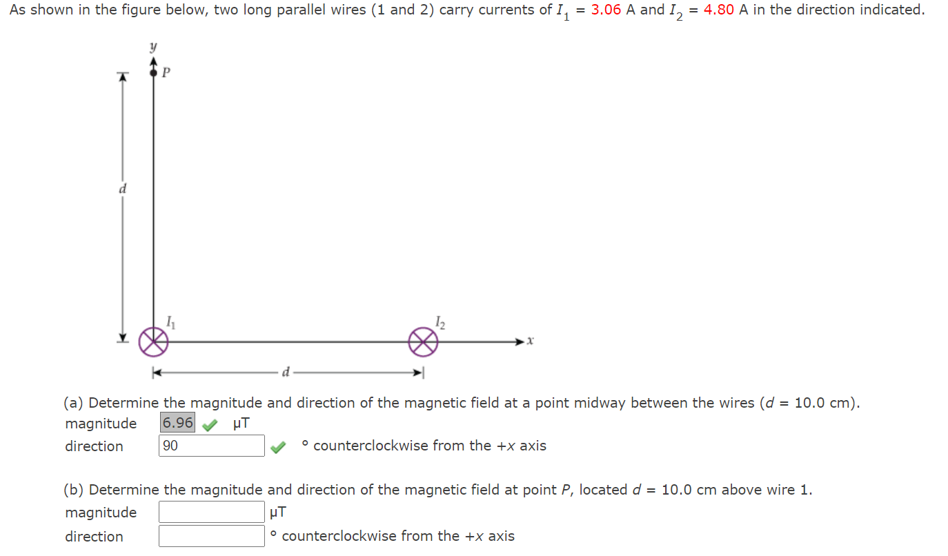 Solved As shown in the figure below, two long parallel wires | Chegg.com
