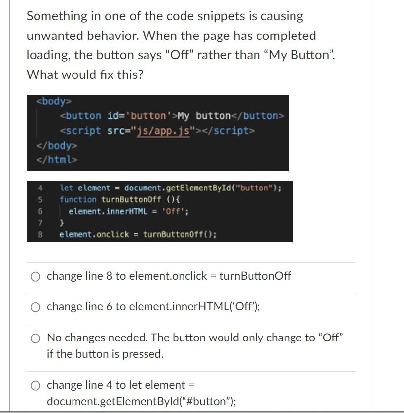Solved Something in one of the code snippets is causing | Chegg.com image.