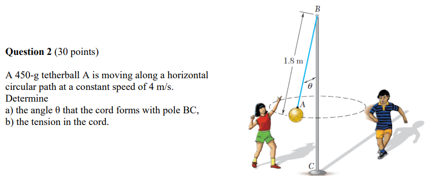 Solved A 450-g tetherball A is moving along a horizontal | Chegg.com