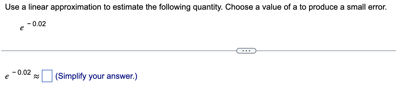 Solved Use A Linear Approximation To Estimate The Following | Chegg.com