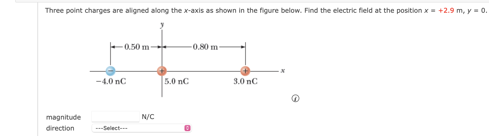 Solved Three point charges are aligned along the x-axis as | Chegg.com