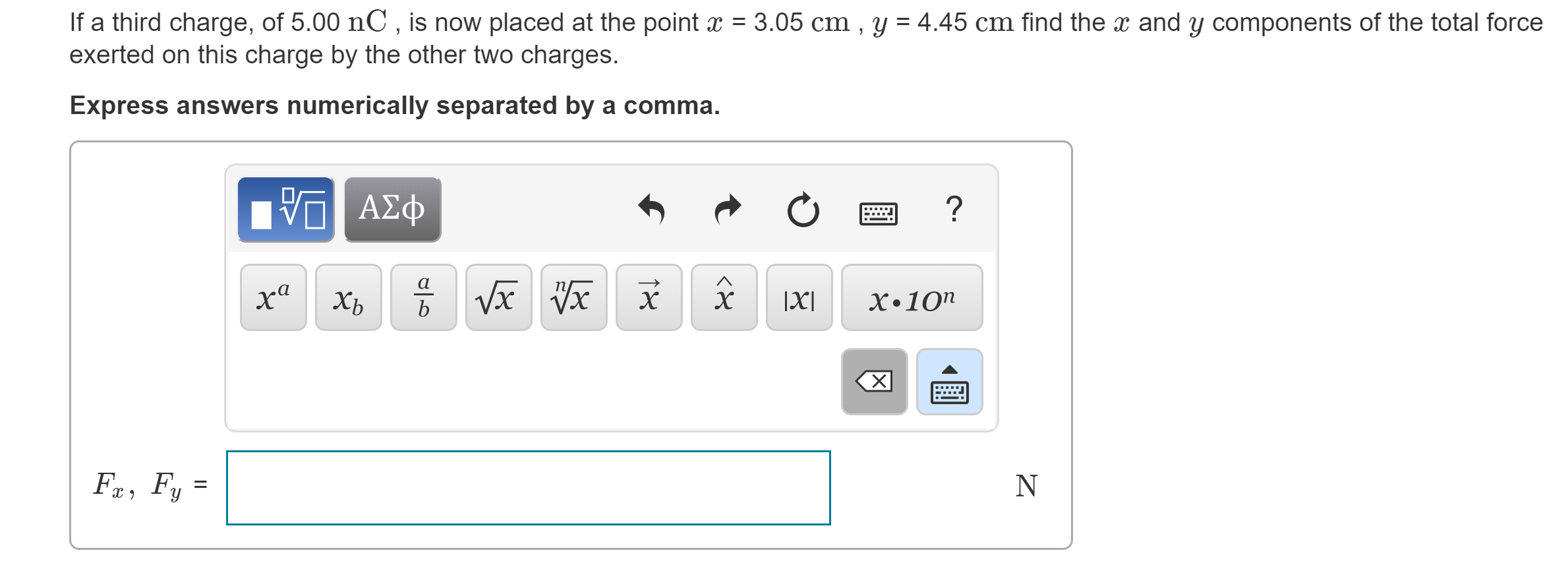 Solved A Charge Of 2 55 Ncnc Is Placed At The Origin Of An Chegg Com