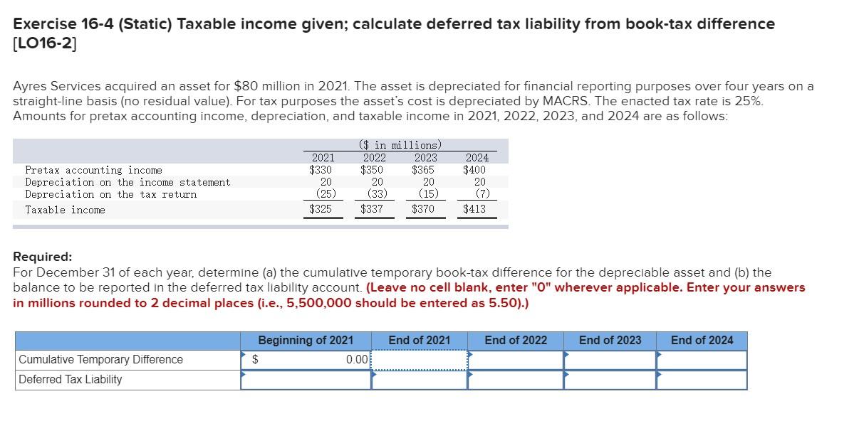 Solved Exercise Static Taxable Income Given Chegg Com