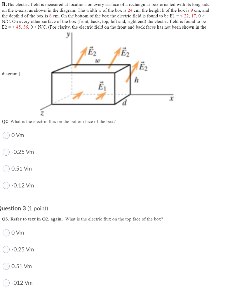 Solved B.The electric field is measured at locations on