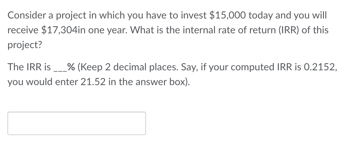 Solved Consider A Project In Which You Have To Invest | Chegg.com