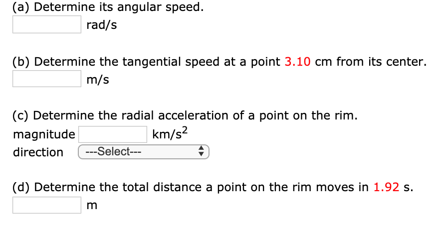 Solved A disk 8.06 cm in radius rotates at a constant | Chegg.com