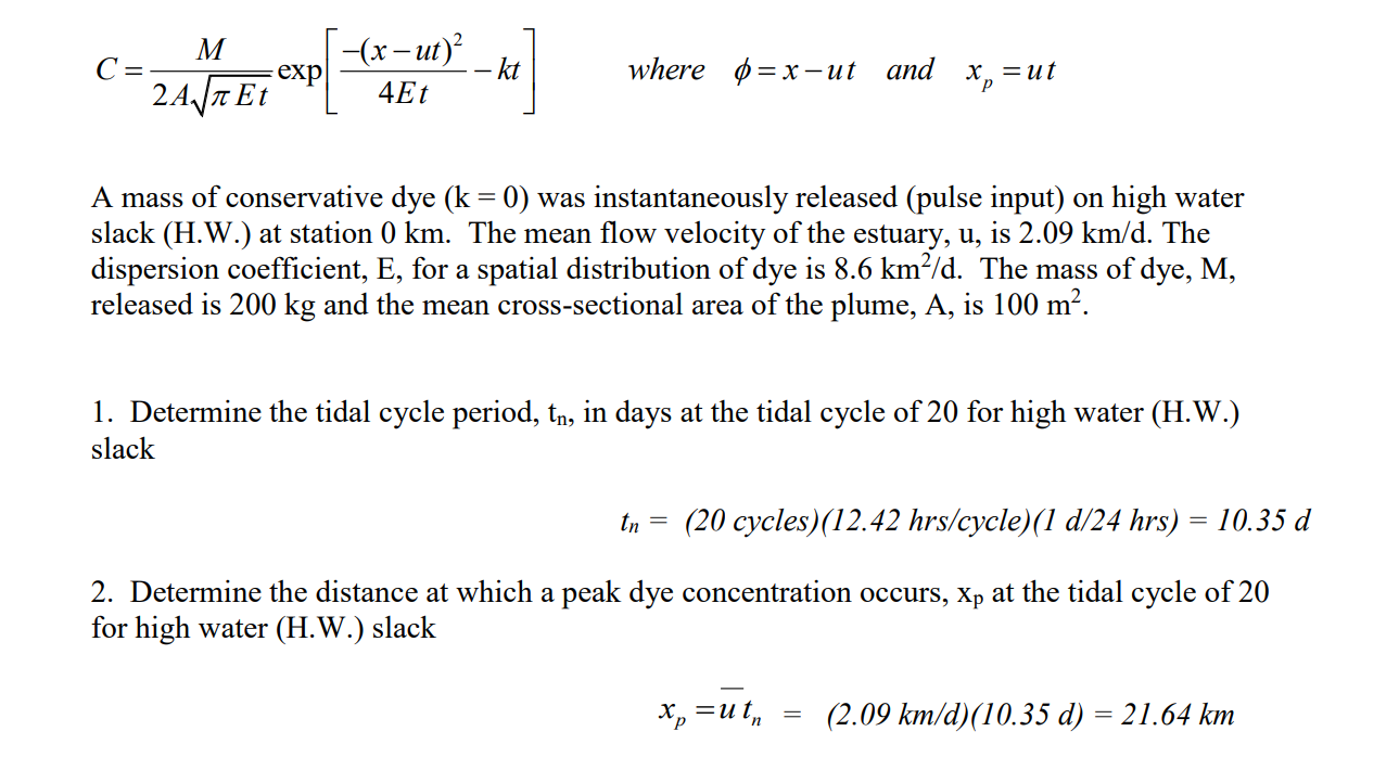 Solved C=2AπEtMexp[4Et−(x−ut)2−kt] where ϕ=x−ut and xp=ut A | Chegg.com