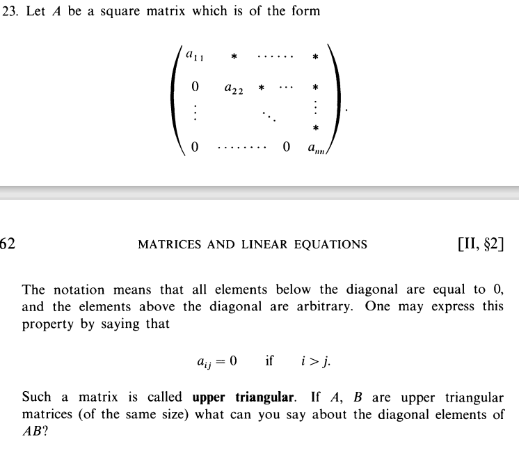 Solved 23. Let A be a square matrix which is of the form | Chegg.com