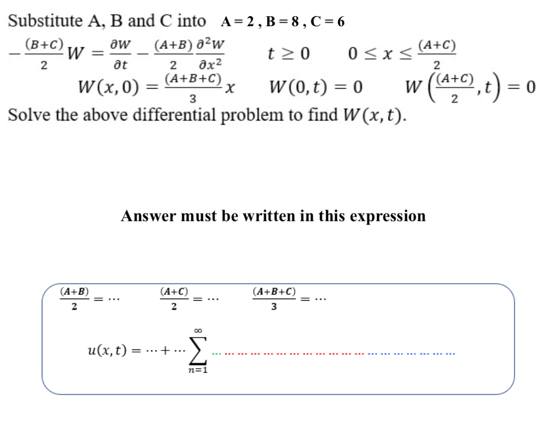 Solved Substitute A, B And C Into A=2,B=8,C=6 | Chegg.com