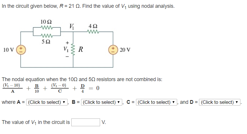 Solved In the circuit given below, R = 21 12. Find the value | Chegg.com