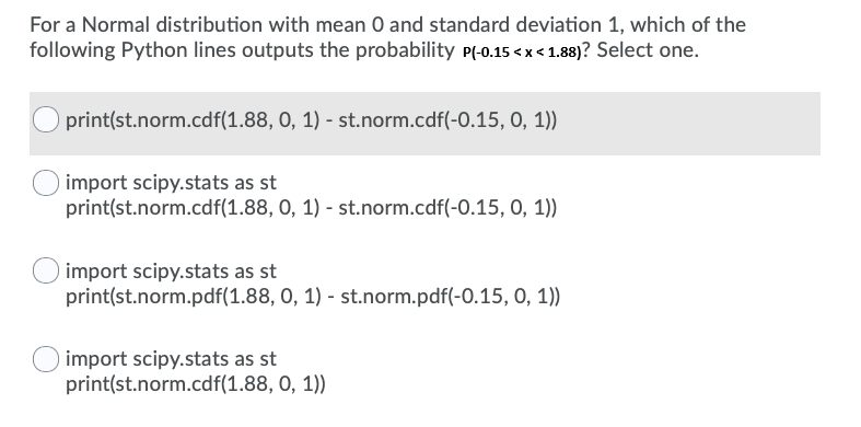 Solved For a Normal distribution with mean 0 and standard | Chegg.com