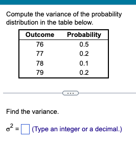 Solved Compute the variance of the probability distribution | Chegg.com