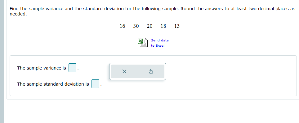 Solved Find the sample variance and the standard deviation | Chegg.com