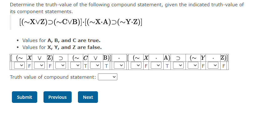 Solved Determine The Truth-value Of The Following Compound | Chegg.com