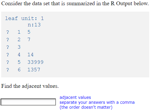 Solved Consider The Data Set That Is Summarized In The R