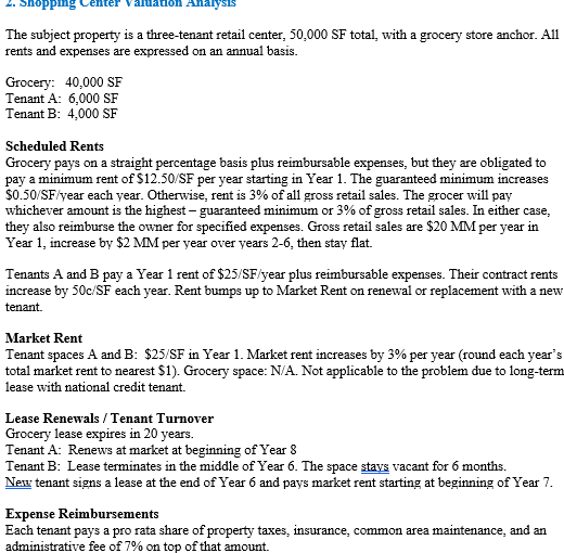 The subject property is a threetenant retail center,