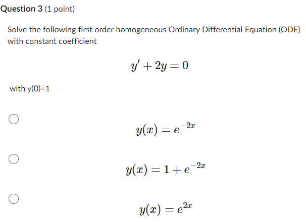 Solved Solve The Following First Order Homogeneous Ordinary