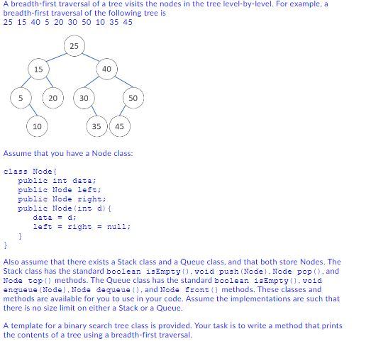 Solved A breadth-first traversal of a tree visits the nodes | Chegg.com