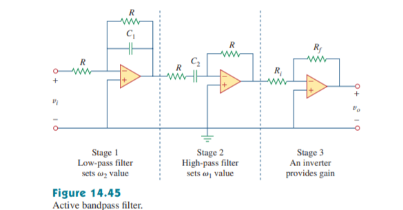 Solved Design a band pass filter in the form of Fig. 14.45 | Chegg.com