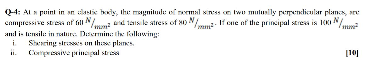 Solved Q-4: At a point in an elastic body, the magnitude of | Chegg.com