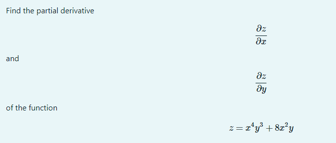 partial derivative of z=xy