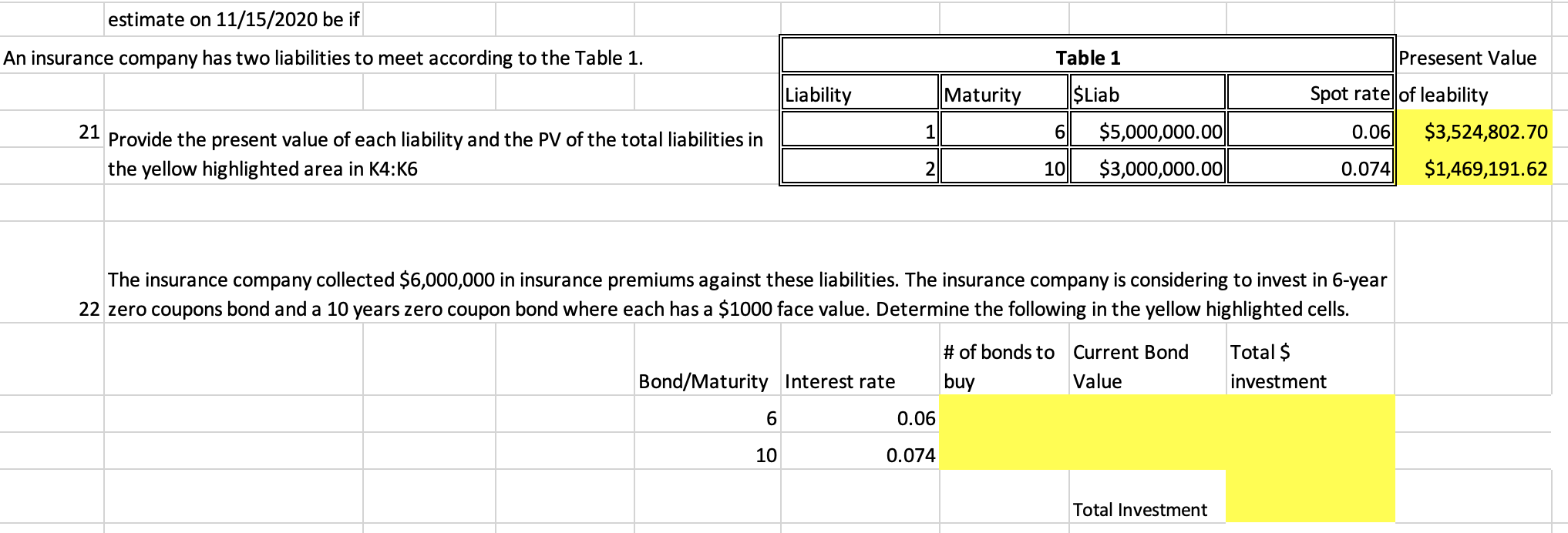 Solved estimate on 11/15/2020 be if An insurance company has | Chegg.com