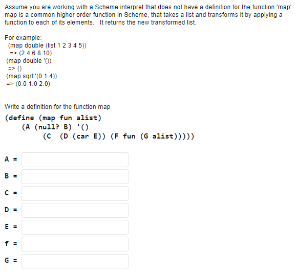 Solved Assume you are working with a Scheme interpret that | Chegg.com