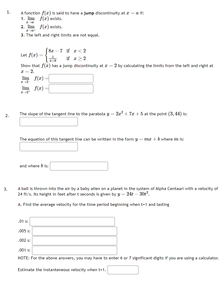 Solved 1. A function f(x) is said to have a jump | Chegg.com