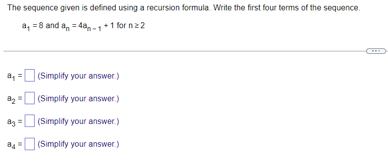 Solved The Sequence Given Is Defined Using A Recursion | Chegg.com