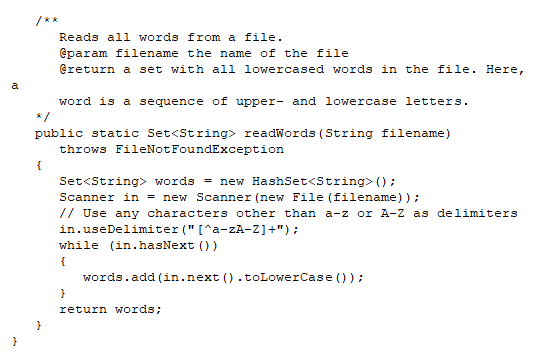 Solved Create a program to read in the words from the | Chegg.com