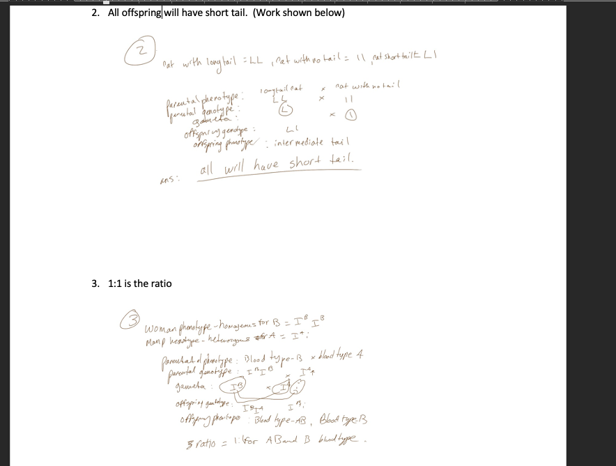 Solved Show your understanding of genetics by solving the | Chegg.com