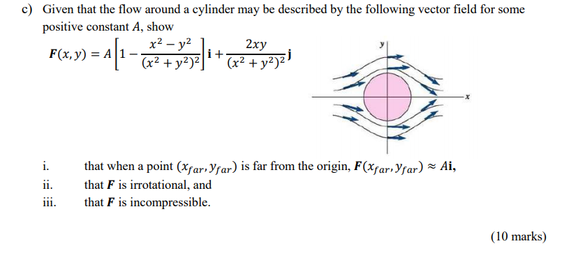 Solved c) Given that the flow around a cylinder may be | Chegg.com